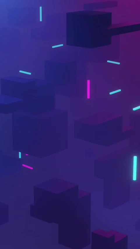 Animation of 3d cubes and purple background Stock Footage 323897205