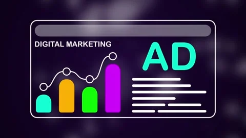 Animation of 3d digital marketing commerce online sell concept on purple ba.. Stock-Footage 335098365