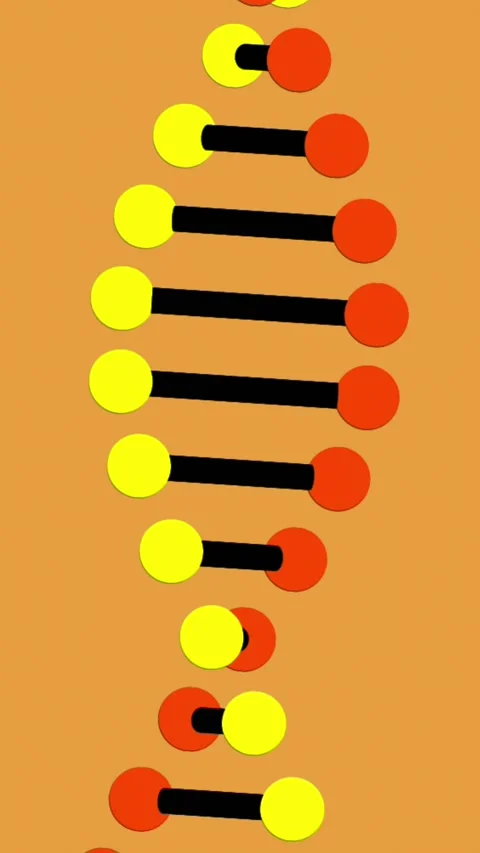 Animation of 3d dna strand on orange background Stock Footage 321265547
