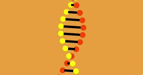 Animation of 3d dna strand on orange background Stock Footage 329125656