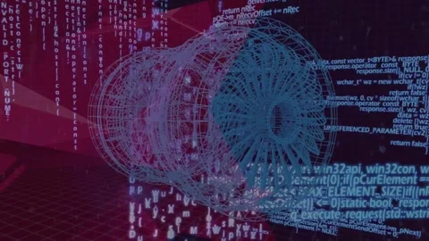 Animation of 3d engine and data processing Stock Footage 326889758