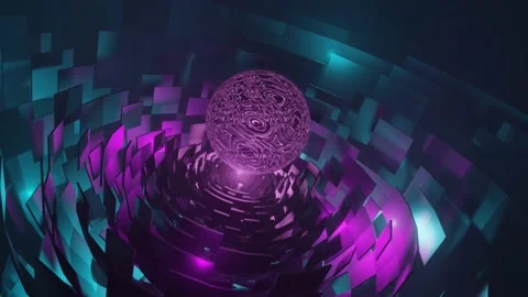 Animation of 3d flowery object rotating under a pink transparent plasmasphere. Stock Footage 148402529