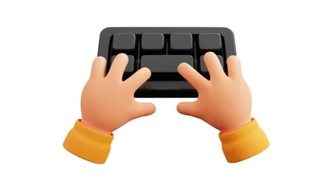 Animation of a 3d hand typing a keyboard Stock Footage 219593058