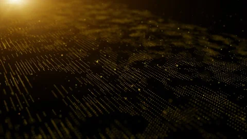 Animation 3D illustration rendering gold technology background of dot particle Stock Footage 106780992