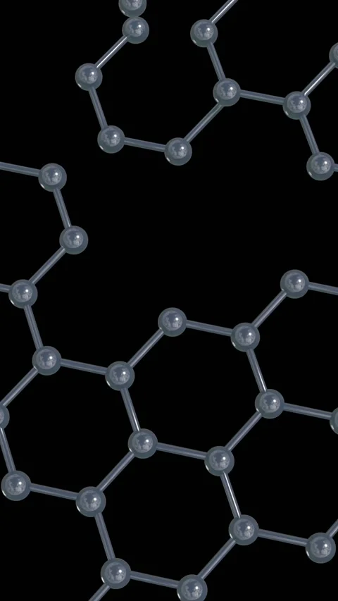 Animation of 3d micro of network of molecules on black background Stock Footage 323784122