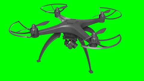 Animation 3d model drone chromakey Stock Footage 87460262