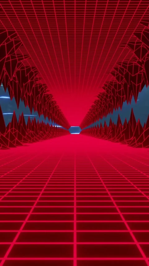 Animation of 3d model of grid pattern on landscape over dots moving in circular Stock Footage 342612269
