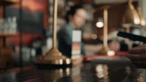 Animation 3d motion design of Customer is paying with smartphone in shop using Stock Footage 120075444