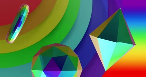 Animation of 3d multicoloured shapes ove... | Stock Video | Pond5