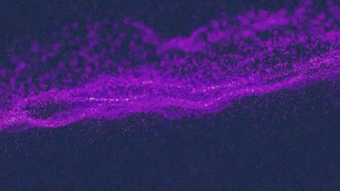 Animation of 3d neon purple abstract particle waves moving on computer graphic Stock Footage 325699719