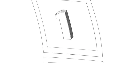 Animation 3d numbers 1 to 3 to open the video Video stock 127708257