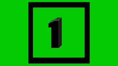 Animation 3d numbers 1 to 3 to open the video  green screen Stock-Footage 127708941