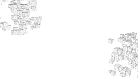 Animation 3d pixels rotating in the corners. Stock Footage 94728330