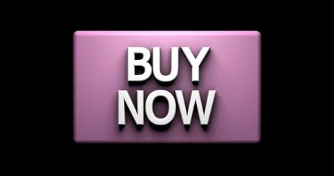 Animation 3d render: Buy Now button on black background with alpha channel. On Stockbeeldmateriaal 123225324