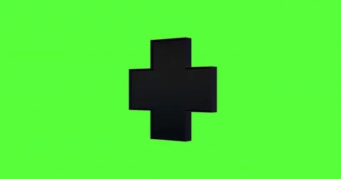 Animation - 3d rotation loopable glossy cross isolated on chroma key background Stock Footage 77603669