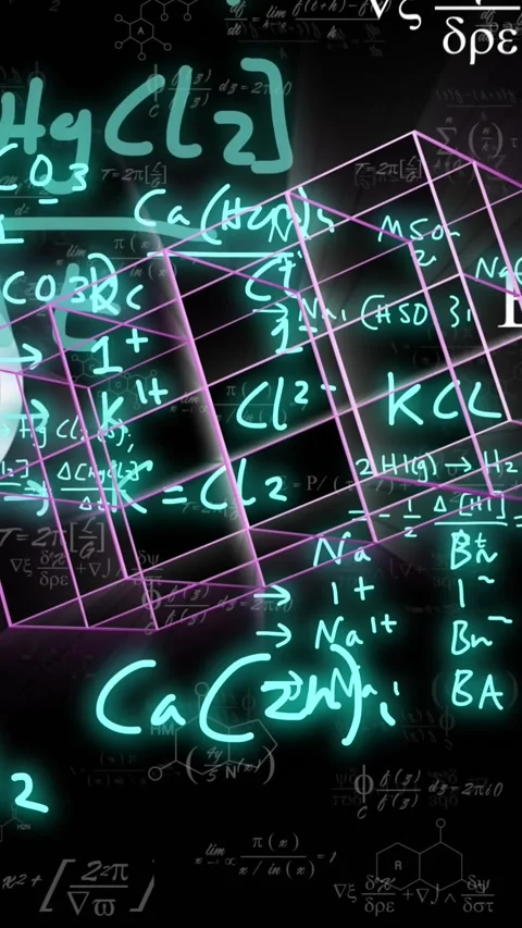 Animation of 3d shapes moving over mathematical data processing Видео 343608883
