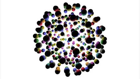 Animation of 3D shiny, colored balls for children. 3d illustration. Stock Footage 126029806
