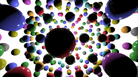 Animation of 3D shiny, colored balls for children. 3d illustration. Stock Footage 126030128
