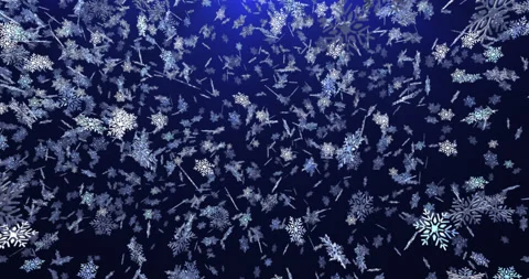 Animation of 3d snowflakes on a blue background Stock Footage 145116974