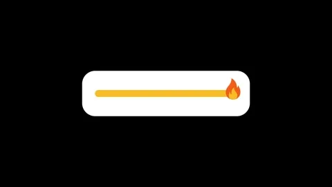 Animation 4k video. Slider with fire for social media isolated on black bac.. Stock Footage 308566764