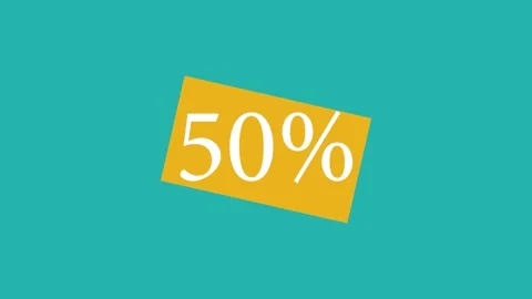 Animation 50 % Off Discount offer Stock Footage 142876333