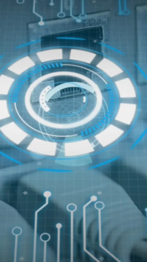 Animation of 5g and data processing over computer wires Stock Footage 343919496