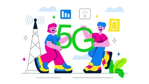 Animation of 5G Network Connectivity Technology Illustration Stock Footage 332183206