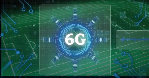 Animation of 6G technology concept with futuristic digital interface in school Stock Footage 303536596