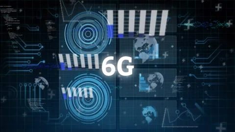 Animation of 6G technology with digital data and global network graphics Stock Footage 304843151