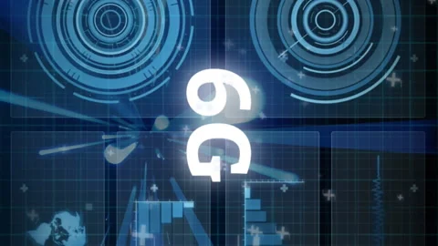 Animation of 6G technology with futuristic digital graphics and data processing Stock Footage 313370346