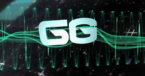 Animation of 6g text and computer data processing Stock Footage 328634471