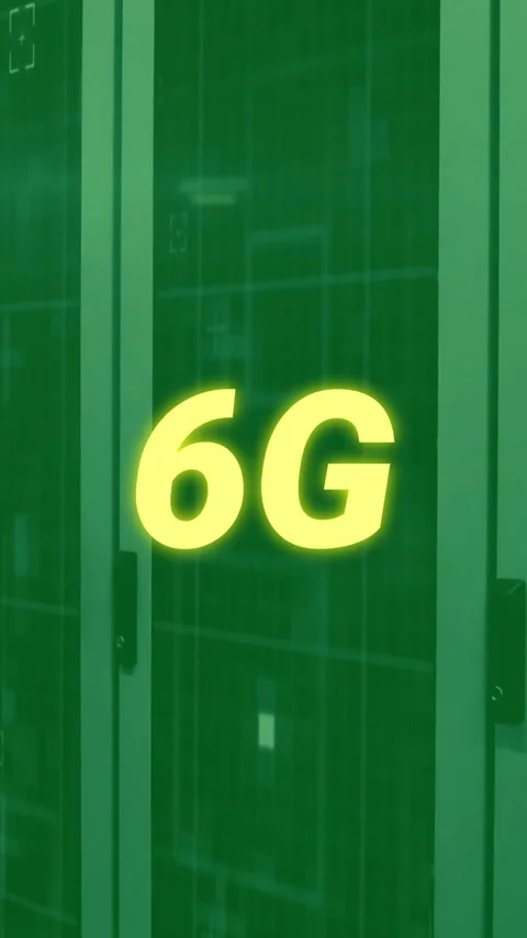 Animation of 6g text and digital data processing and 6g text over computer Stock Footage 320216734