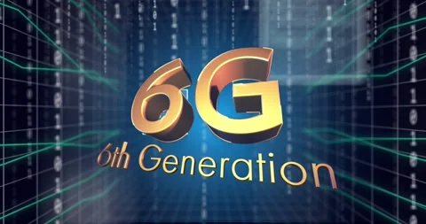 Animation of 6g text, binary data and data processing over grid Stock Footage 329103130