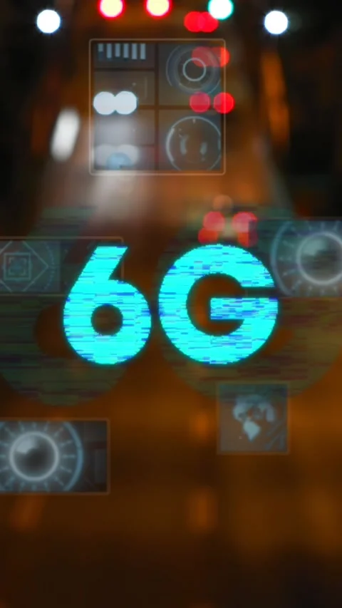 Animation of 6g text, data processing and scopes scanning on screens over out of Stock Footage 331646779
