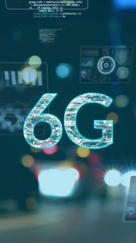Animation of 6g text, data processing and scopes scanning on screens over out of Stock Footage 331649915