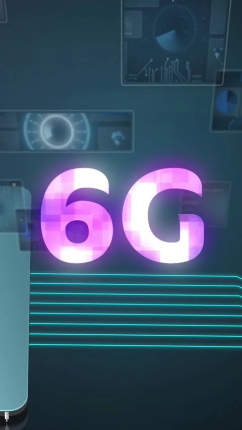Animation of 6g text, data processing and scopes scanning on screens over Stock Footage 331653087