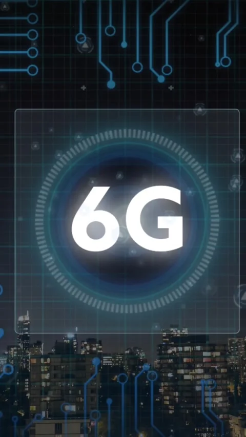Animation of 6g text, data processing and computer circuit board Stock Footage 342005398