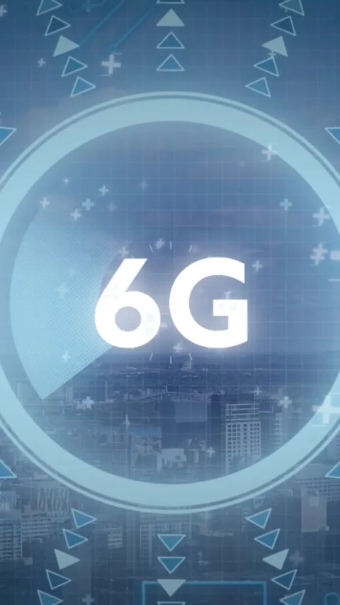 Animation of 6g text, data processing and computer circuit board Stock Footage 342031329