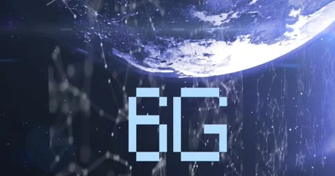 Animation of 6g text, globe and computer data processing Stock Footage 328707494