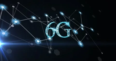Animation of 6g text, glowing connections and computer data processing Stock Footage 329356425