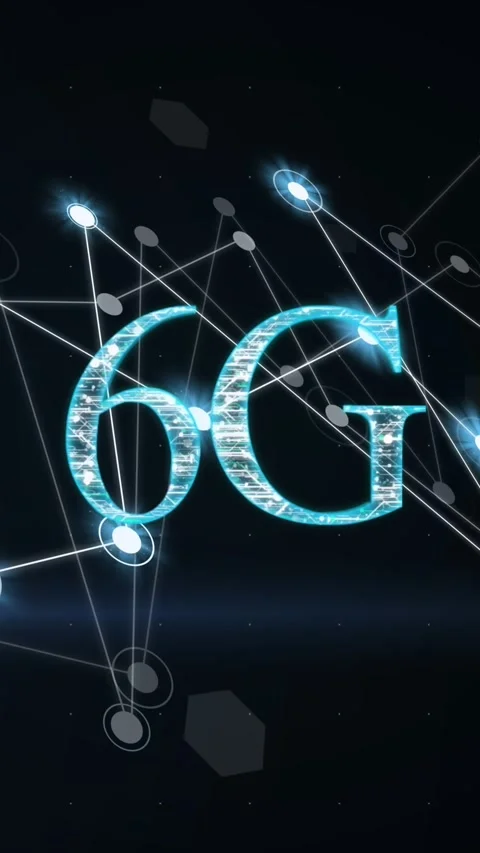 Animation of 6g text, glowing connections and computer data processing Stock Footage 341953403