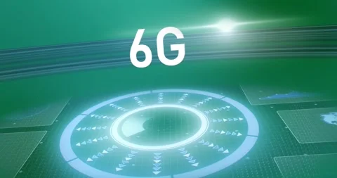 Animation of 6g text, scope scanning, statistics recording and data processing Stock Footage 325030817