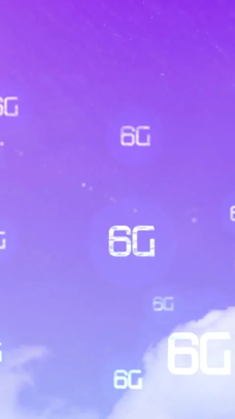 Animation of 6g texts over clouds Stock Footage 343615762
