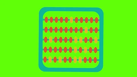 Animation of an abacus calculator on a green screen background Stock Footage 164401079