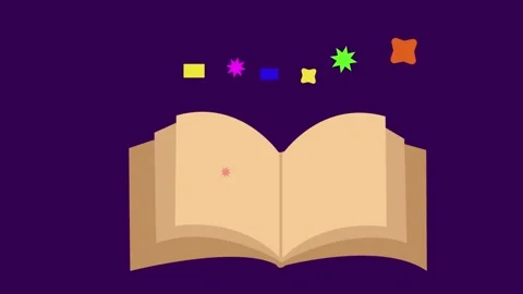Animation about the book with knowledge and geometric shapes Stock Footage 341808720