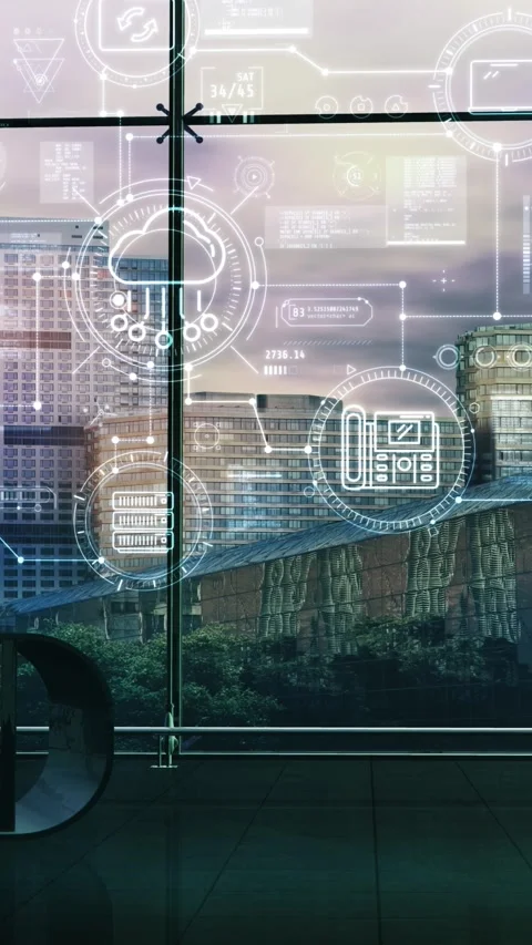 Animation about cloud technologies in business processes. Stock Footage 325321545