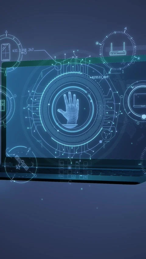 Animation about data protection on a personal computer. Stock Footage 331746496