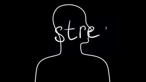 Animation about the problems of mental health letter on a black background Stock Footage 246655859