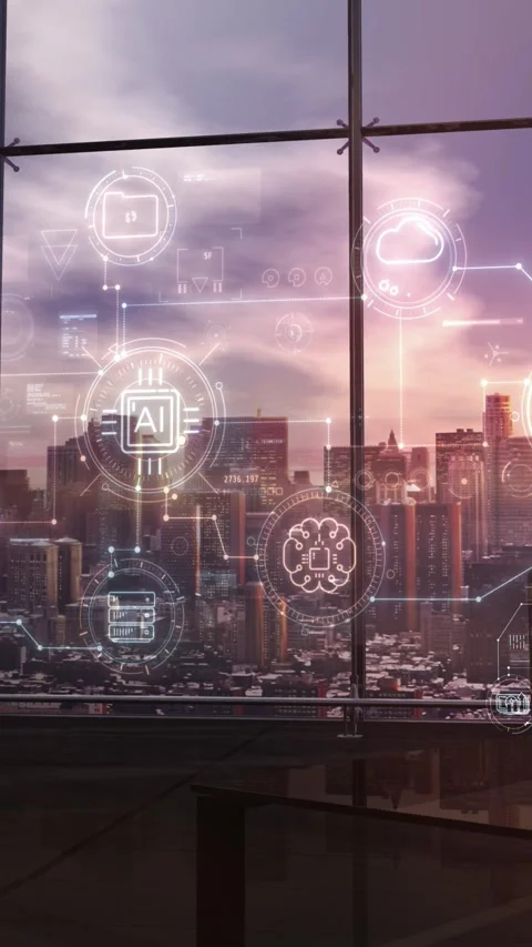 Animation about the work of corporate artificial intelligence. Stock Footage 326020445