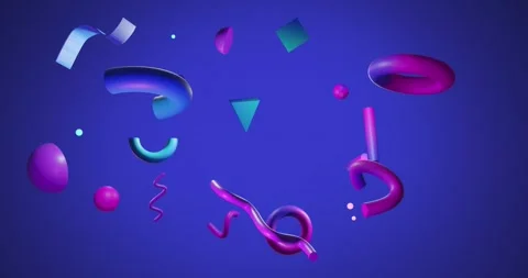 Animation of abstract 3d shapes over blu... | Stock Video | Pond5